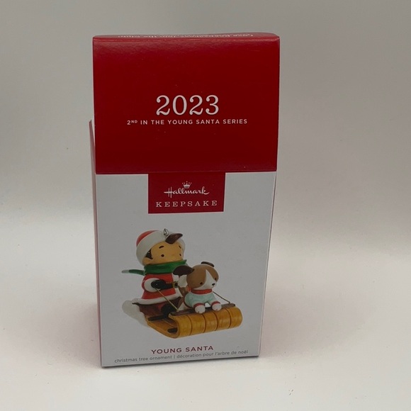 Hallmark Keepsake 2023 Young Santa 2nd in Series Dog on Sled - Picture 1 of 3